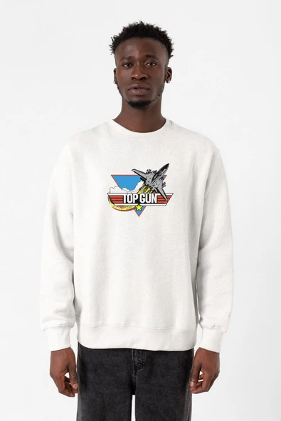 Top Gun Vintage Jet Stars Beyaz Erkek 2ip Sweatshirt ürün görseli 1