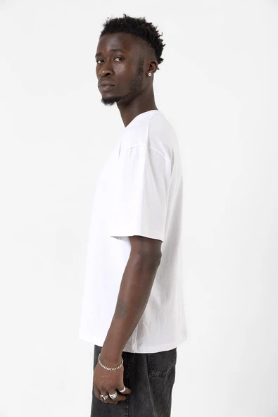 Top Gun Wingman Beyaz Erkek Oversize Tshirt - Resim 4