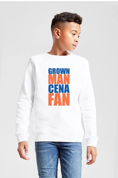 Wwe Grown Man Cena Fan Beyaz Çocuk 2ip Sweatshirt ürün görseli 1