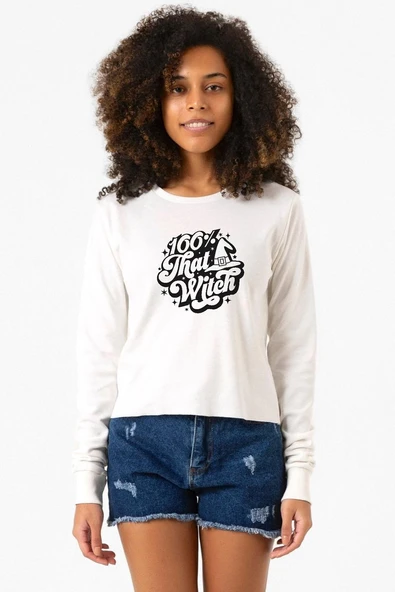 100 Per Cent That Witch Ekstra Uzunkol Sweatshirt Ekru ürün görseli 1