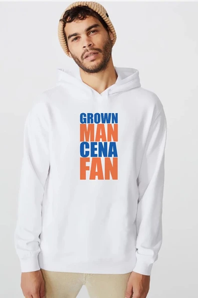 Wwe Grown Man Cena Fan Beyaz Erkek 3ip Kapşonlu  Sweatshirt ürün görseli 1