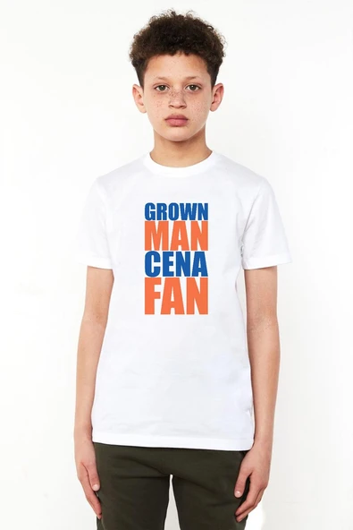 Wwe Grown Man Cena Fan Beyaz Çocuk Bisikletyaka Tshirt ürün görseli 1