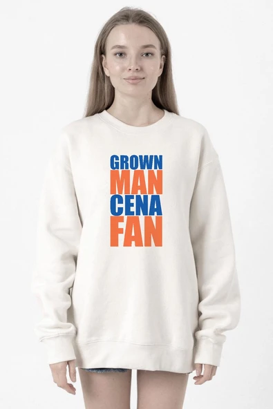 Wwe Grown Man Cena Fan Beyaz Kadın 2ip Sweatshirt ürün görseli 1