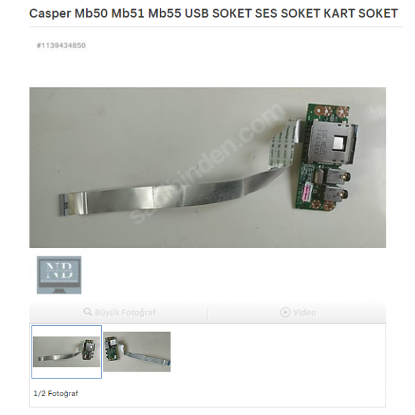 Casper Mb50 Mb51 Mb55 USB SOKET SES SOKET KART SOKET ürün görseli 1