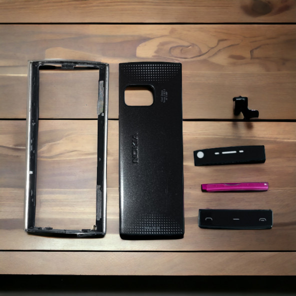 Nokia X6 Kapak Nokia X6-00 uyumlu Siyah ön Kapak Arka Kapak Tuş Takımı ürün görseli 1