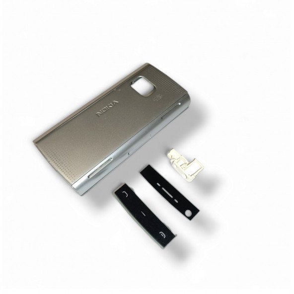 Nokia X6 Kapak Nokia X6-00 uyumlu Gri ön Kapak Arka Kapak Tuş Takımı ürün görseli 1
