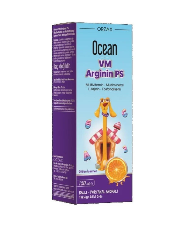 Ocean Vm Arginin Ps Multivitamin Ve Multimineral İçeren Sıvı Takviye Edici Gıda 150 Ml ürün görseli 1