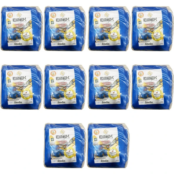 Emek Çadır Kumaşı Branda Tente UV Güneşlik Gölgelik Koruma Yağmur Su Geçirmez - 5x5 Metre - 10 Paket ürün görseli 1