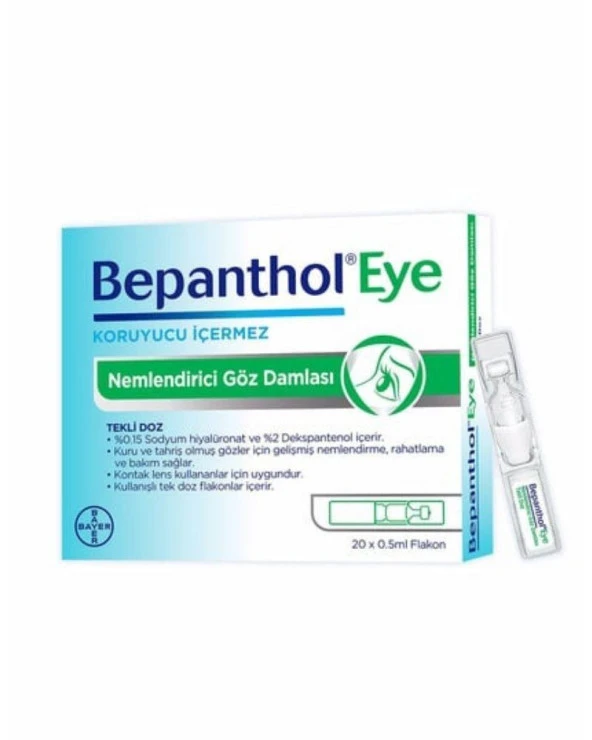 Bepanthol Eye Nemlendirici Göz Damlası Tekli Doz 20x0.5ml Flakon ürün görseli 1