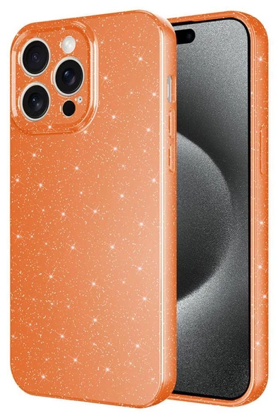 iPhone 15 Pro Kılıf Kamera Korumalı Simli Parıltılı Lüks Silikon ürün görseli 1
