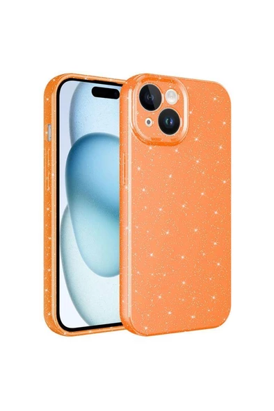 iPhone 15 Plus Kılıf Kamera Korumalı Simli Parıltılı Lüks Silikon ürün görseli 1
