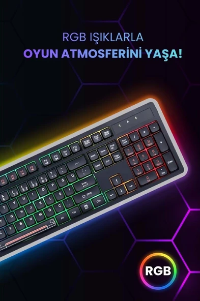 PTTAVM: Concord Chocolate Style Işıklı Rgb Gaming Oyuncu Türkçe