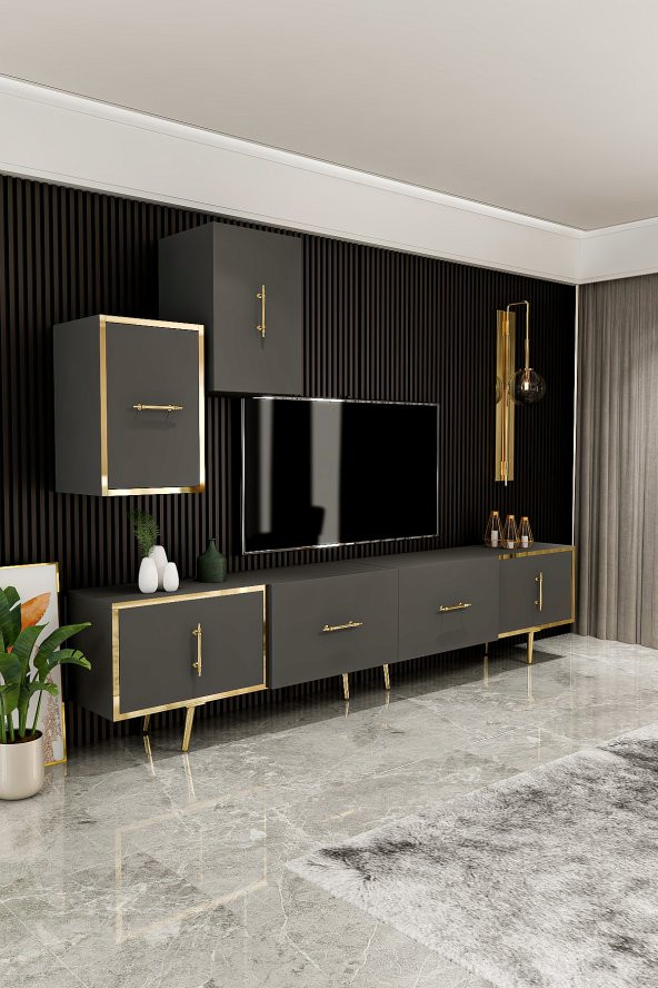 Givayo Mobilya Kylıe Tv Ünitesi 200 cm Antrasit ürün görseli 1