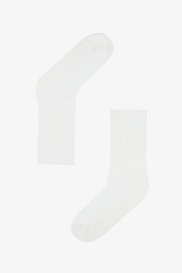 Ekru Vertical Stripes Havlu Çorap ürün görseli 1