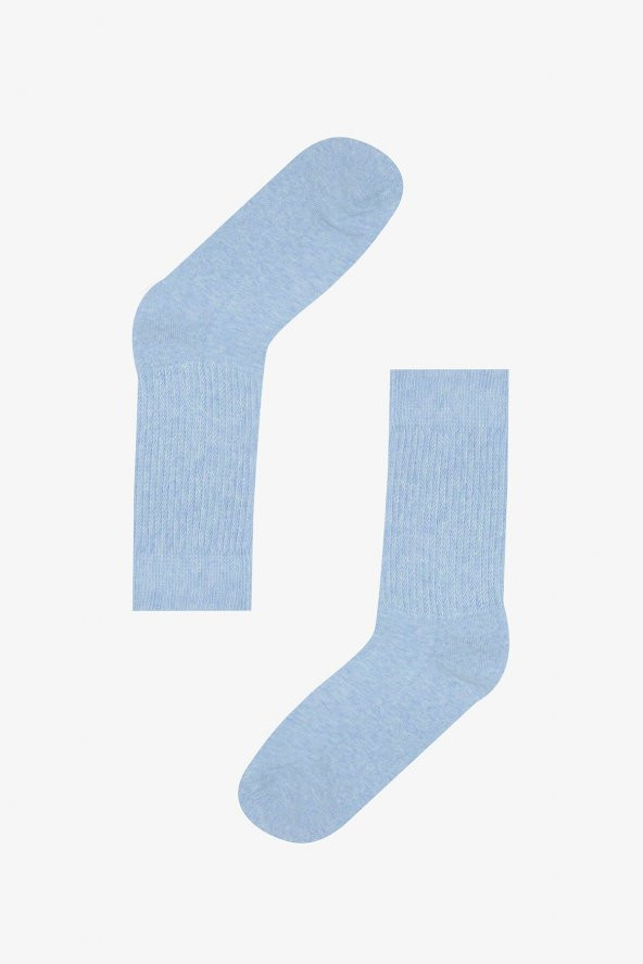 Açık Mavi Vertical Stripes Havlu Çorap ürün görseli 1