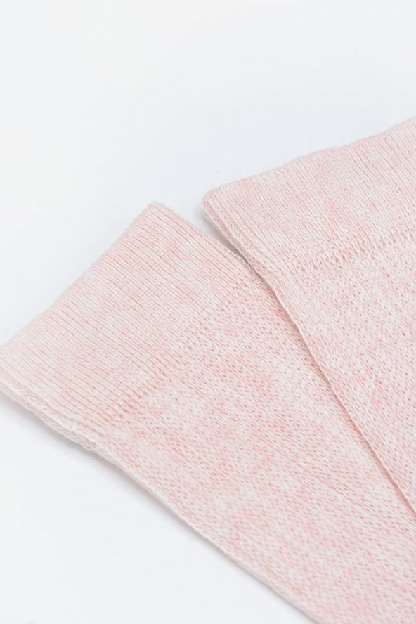 Pembe Vertical Stripes Havlu Çorap - Resim 2