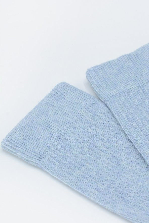 Açık Mavi Vertical Stripes Havlu Çorap - Resim 2