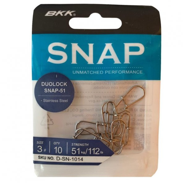 BKK Duolock Snap-51 Klips No:3 (10lu Paket) ürün görseli 1