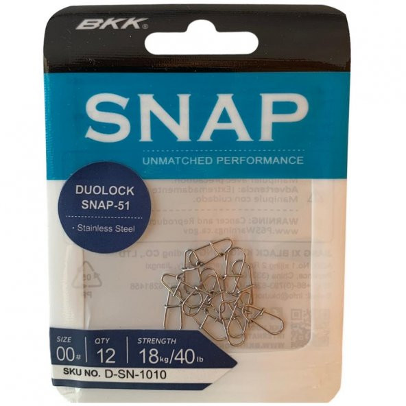 BKK Duolock Snap-51 Klips No:00 (12li Paket) ürün görseli 1