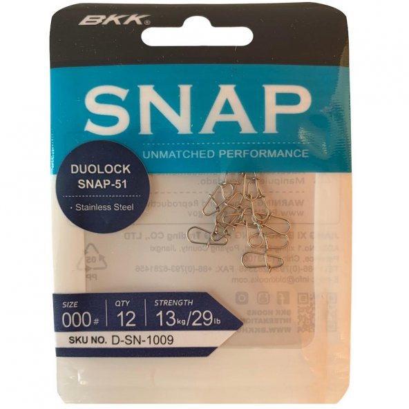 BKK Duolock Snap-51 Klips No:000 (12li Paket) ürün görseli 1