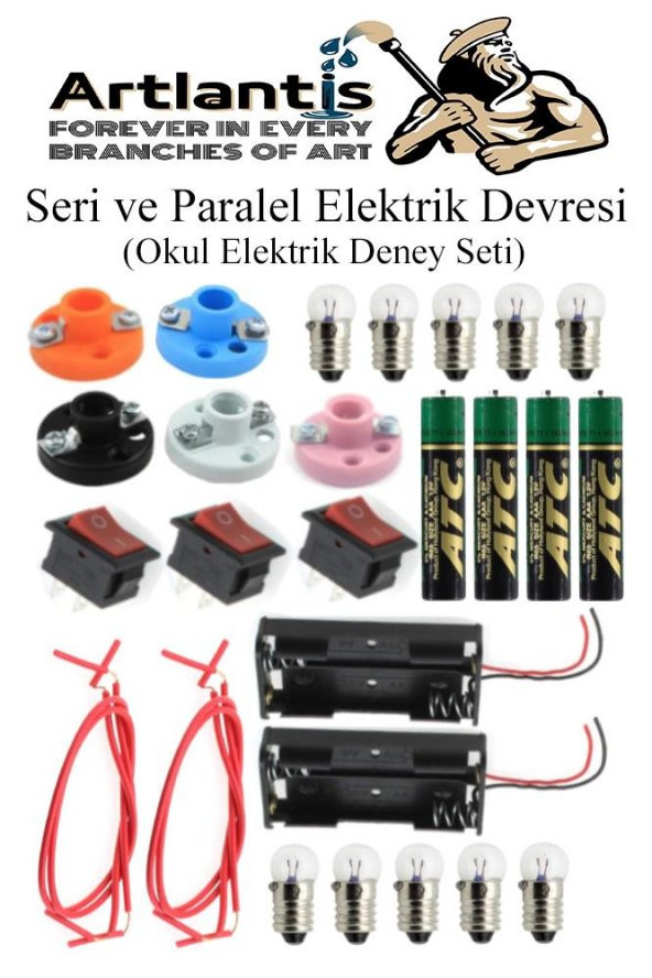 Seri ve Paralel Elektrik Devresi 1 Paket Basit Elektrik Devresi Deney Seti Eğitici İş Eğitimi Seti ürün görseli 1