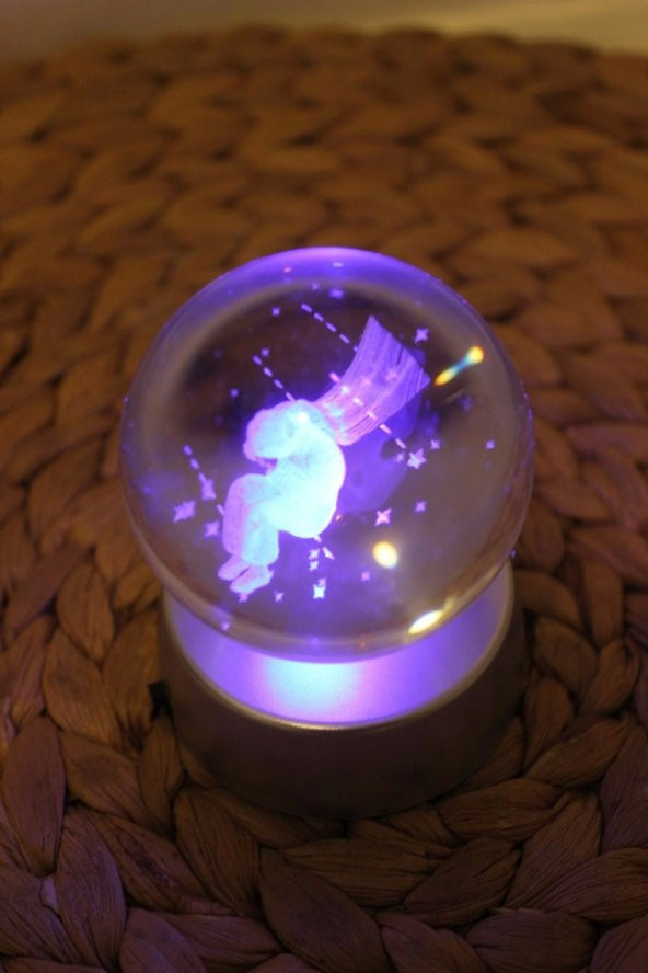 3D Led Işık Cam Küre Pilli Çocuk - Resim 2