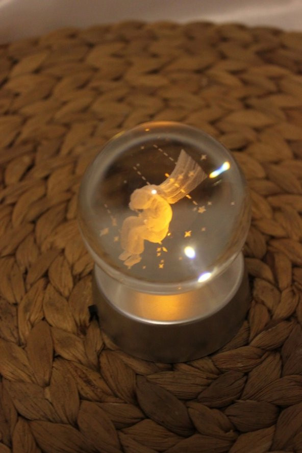 3D Led Işık Cam Küre Pilli Çocuk - Resim 5
