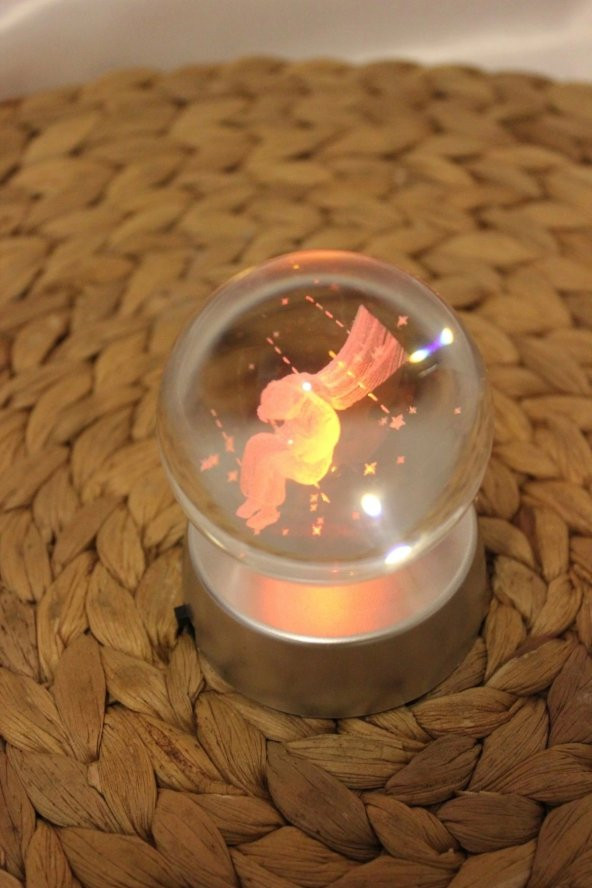 3D Led Işık Cam Küre Pilli Çocuk - Resim 7