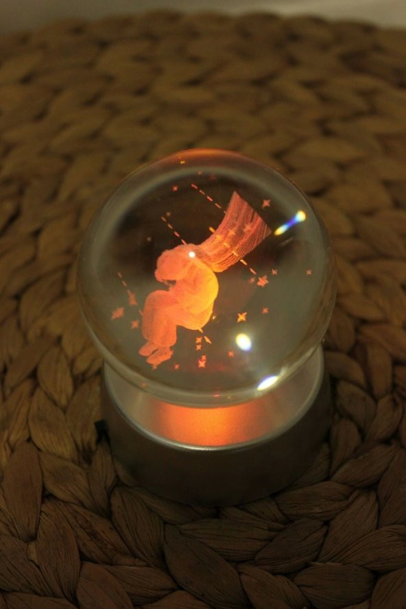 3D Led Işık Cam Küre Pilli Çocuk - Resim 10