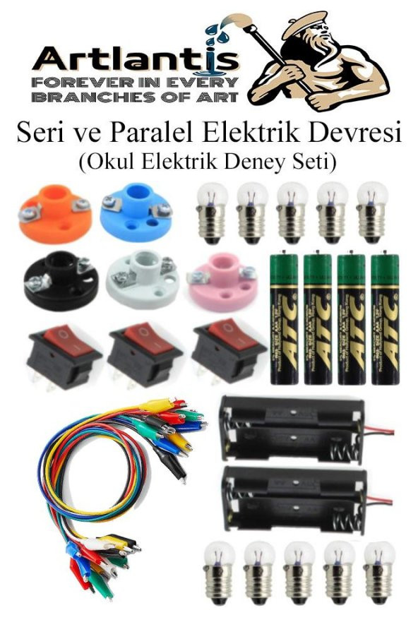 Seri ve Paralel Elektrik Devresi 1 Paket Basit Elektrik Devresi Deney Seti Okul İş Eğitimi Seti ürün görseli 1
