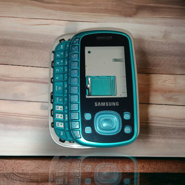 Samsung B3310 Kasa Samsung B3310 Uyumlu Mavi Gri Renk Orta Kasa Ön Kapak Arka Kapak Tuş Takımı ürün görseli 1