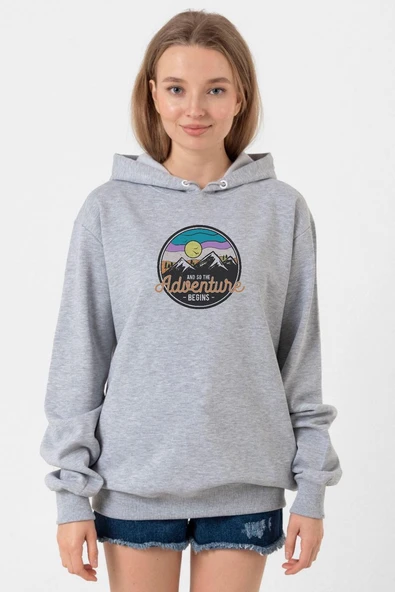 And So The Adventure Begins Grimelanj Kadın 3ip Kapşonlu Sweatshirt ürün görseli 1