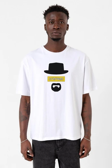 Breaking Bad Yellow Say My Name Head Beyaz Erkek Oversize Tshirt ürün görseli 1