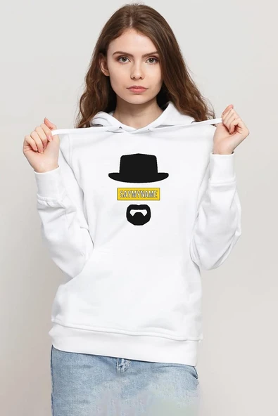 Breaking Bad Yellow Say My Name Head Beyaz Kadın 3ip Kapşonlu Sweatshirt ürün görseli 1