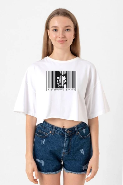 Casablanca Insıde A Barcode Beyaz Kadın Crop Tshirt ürün görseli 1
