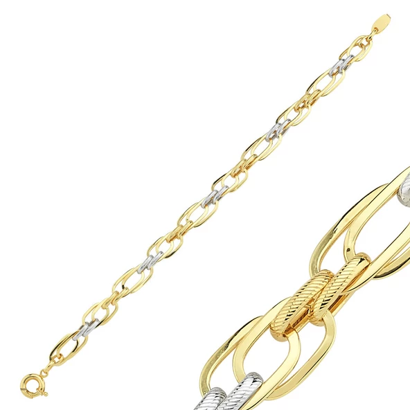 Altın Bileklik Hallow Sarı ve Beyaz Gold ürün görseli 1