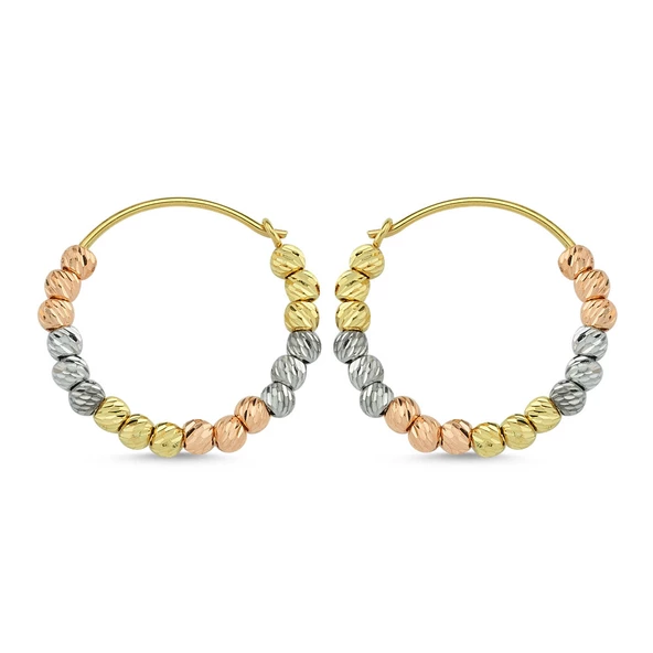 Dorikalı Altın Küpe TriaColor  14K Gold ürün görseli 1