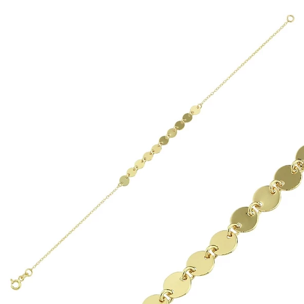 Pullu Altın Bileklik 14K Gold 19 Cm ürün görseli 1