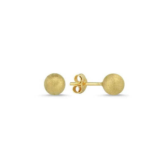 Altın Top Küpe Simli 14K Gold 7,0 mm ürün görseli 1