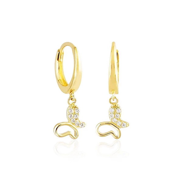 Kelebek Altın Sallantılı Küpe 14K Gold ürün görseli 1