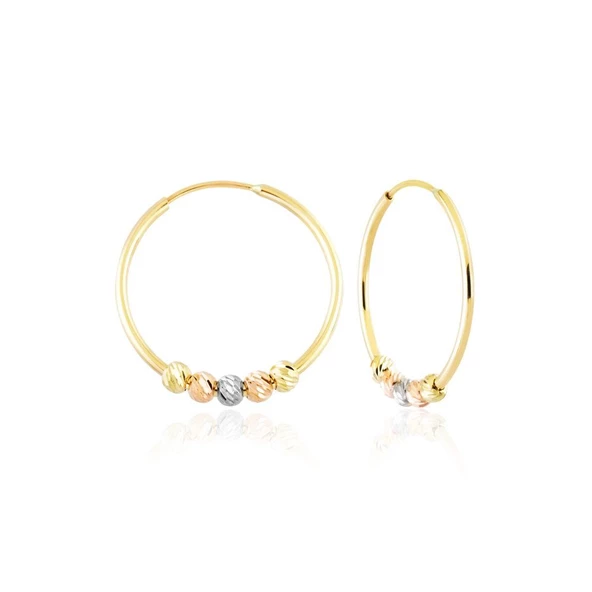 Halka Küpe Dorikalı Tricolor 14K Gold ürün görseli 1