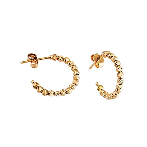 Altın Halka Küpe Dorikalı 14K Gold Üç Renk ürün görseli 1