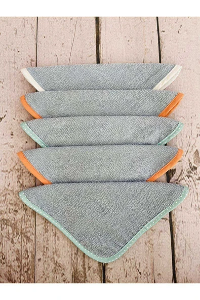 5'li Micro-Cotton Bebek Ağız Mendili Önlük Havlu ürün görseli 1
