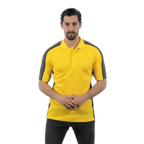 Şensel, Polo Yaka Tişört, Sarı-Gri -136E2165- T-shirt, Tshirt ürün görseli 1