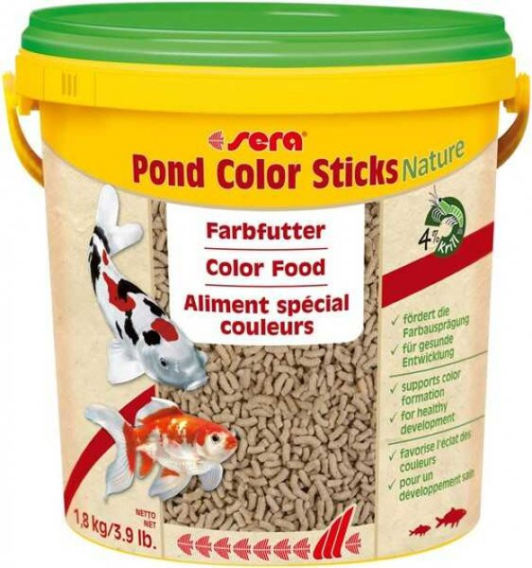 Sera Pond Color Sticks Nature 50 GR (Açık) Poşette Skt :05/2028 Japon Koi balığı yemi ürün görseli 1