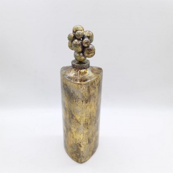 Crearthome Antik Gold Dekoratif Üçgen Şişe 37x12 cm  C206.13864 ürün görseli 1