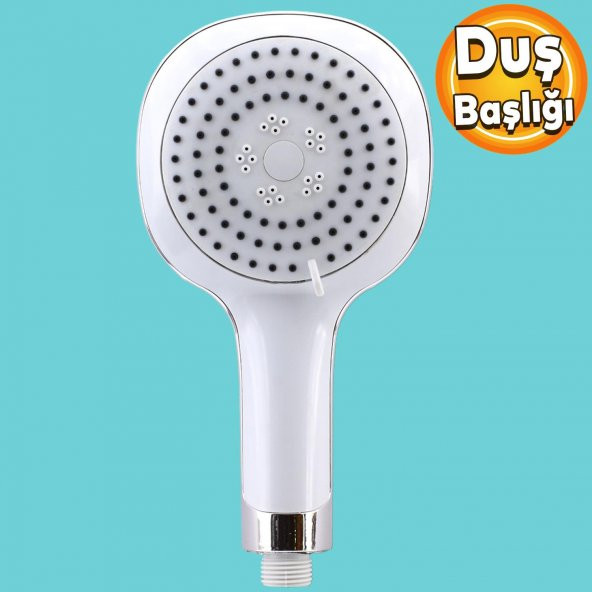 Banyo Duş Başlığı Fiskiyesi Telefonu Yuvarlak Başlık Beyaz ürün görseli 1