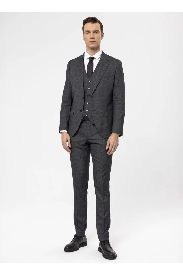 Süvari Normal Bel Slim Fit Siyah Erkek Takım Elbise TK1020000270 ürün görseli 1