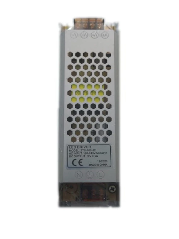 12V8.5A Ince Metal Kasa Adaptör - LED Driver ürün görseli 1