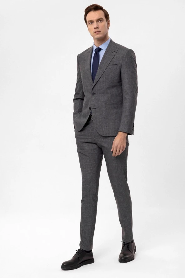 Slimfit Armürlü Takım Elbise - Resim 2